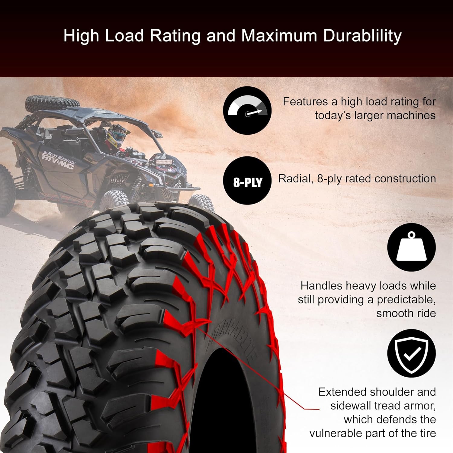 Set of Four 32X10-15 Radial Tires Mounted on Uinta Milled/Black Alloy Wheels with Black Lug Nuts, 8-Ply Rated, Medium/Hard Terrain, 4/156 Bolt Pattern,