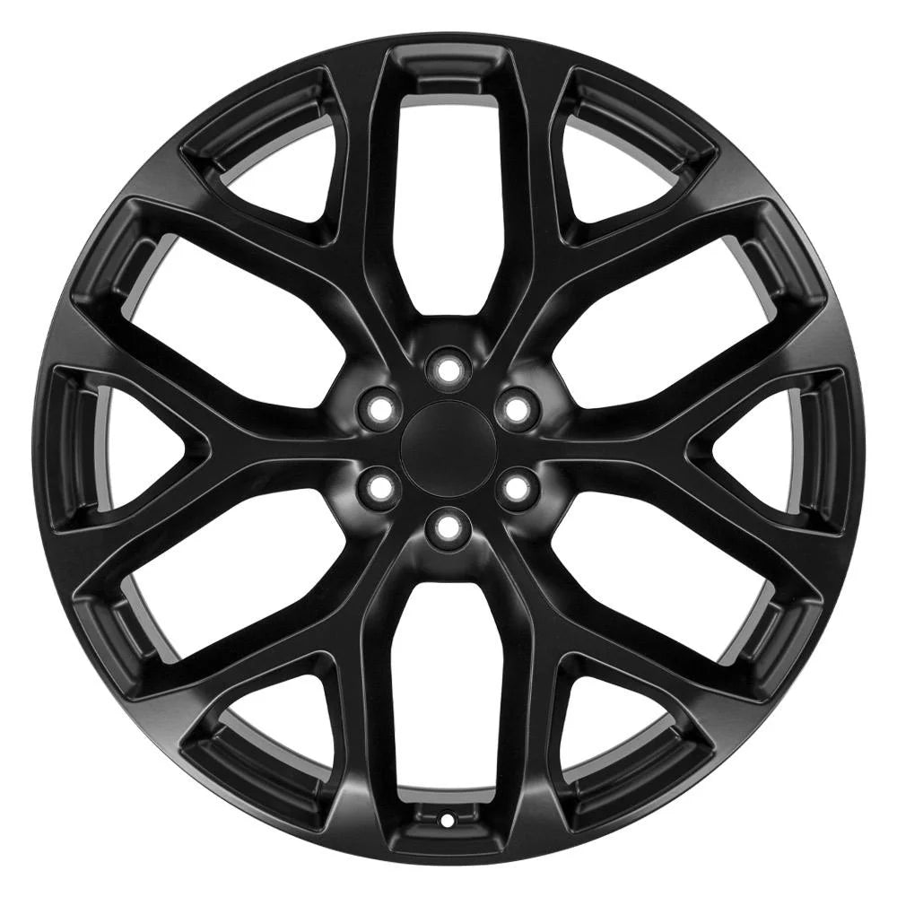 CV98B 26 Inch Rim Fits Silverado 1500 Snowflake Style 6X139.7 26X10 Satin Black - Hollander 5904 (1)