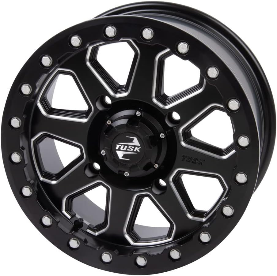Set of Four 32X10-15 Radial Tires Mounted on Uinta Milled/Black Alloy Wheels with Black Lug Nuts, 8-Ply Rated, Medium/Hard Terrain, 4/156 Bolt Pattern,