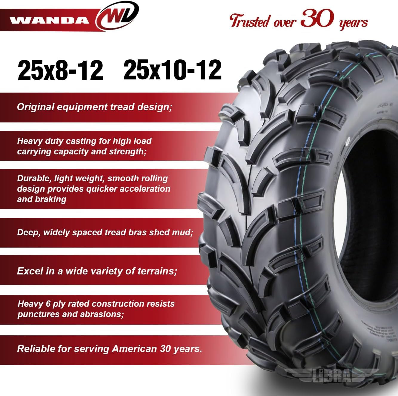 04-15 Arctic-Cat 400 500 1000TRV ATV Tire Set 25X8-12 25X10-12 Lite Mud